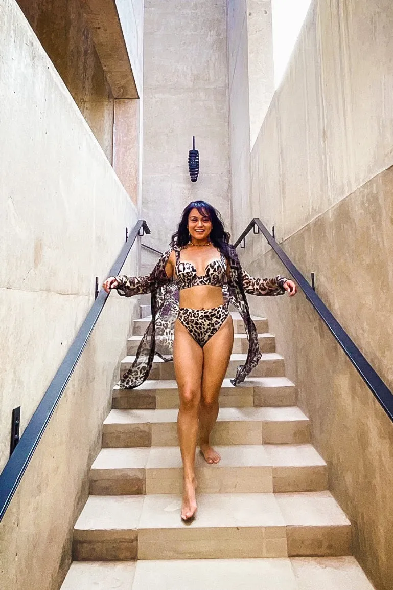 Leopard Retro Bikini Top