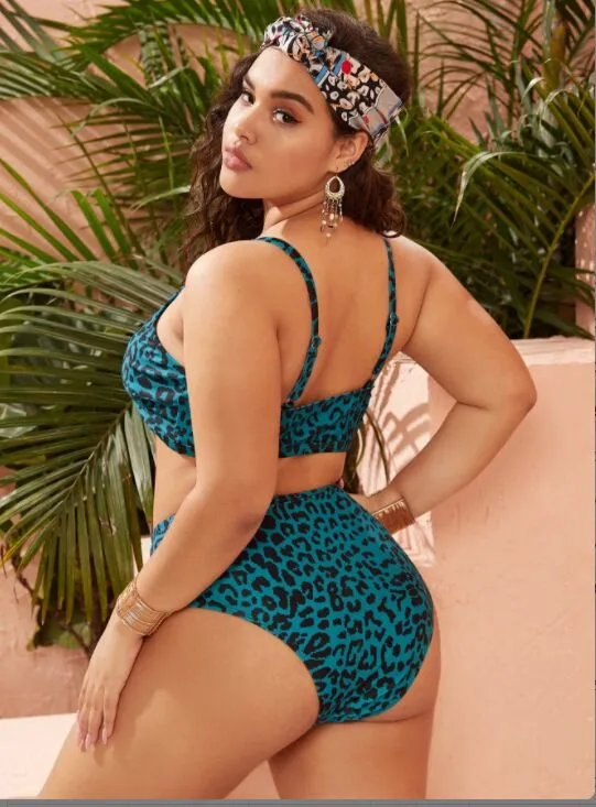 Upopby Floral Hollow Bikini Plus Size Swimsuit